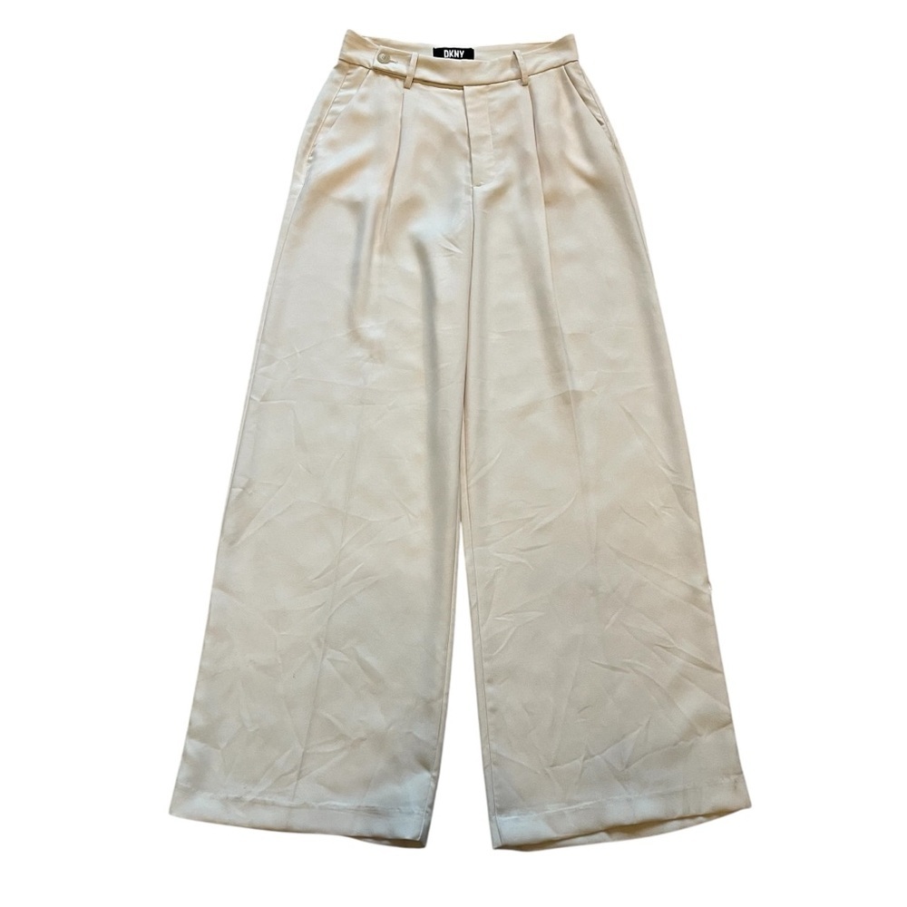 DKNY Cream Wide Leg Pants
